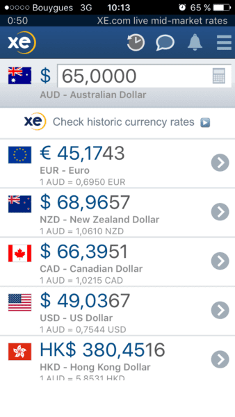 xe-01 Application XE Currency