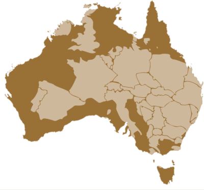 Comparaison de la taille de l'Australie et de l'Europe