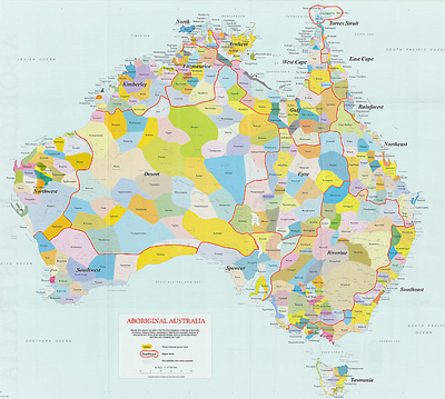 Carte des tribus Aborigènes