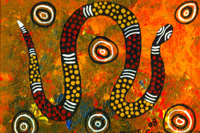 Peinture Rainbow serpent des Aborigènes