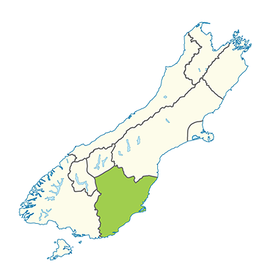 Carte île du Sud Nouvelle-Zélande - Otago