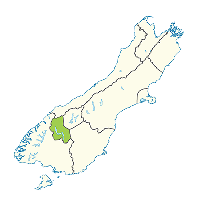 Carte île du Sud Nouvelle-Zélande - Région de Queenstown