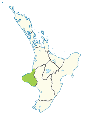 Carte île du Nord Nouvelle-Zélande - Région de Taranaki