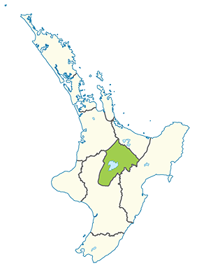 Carte île du Nord Nouvelle-Zélande - Région de Taupo