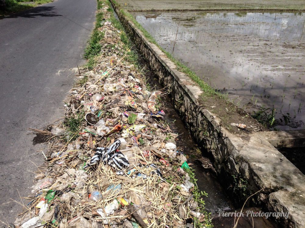 Déchet sur le bord des routes à Bali