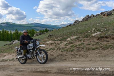 Motard en Mongolie