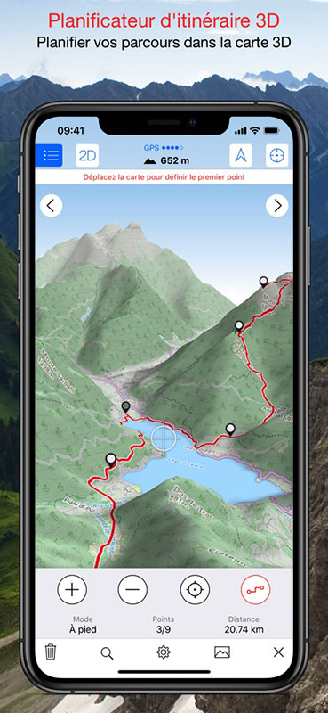 Capture écran application Maps 3D
