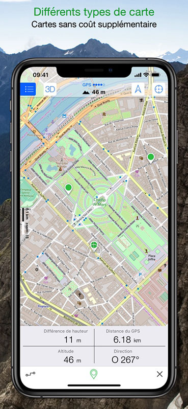 Capture écran application Maps 3D