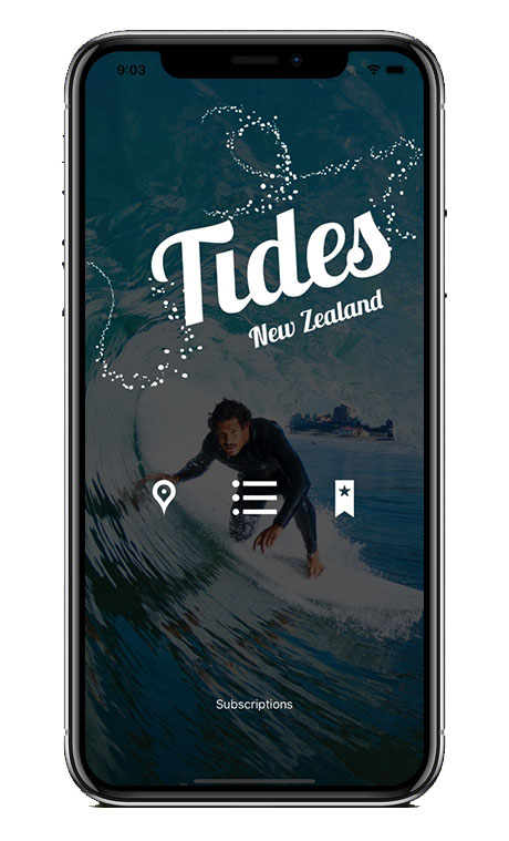 Capture écran application Tides New Zealand