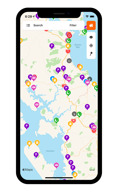 Capture écran application Wikicamp Nouvelle-Zélande