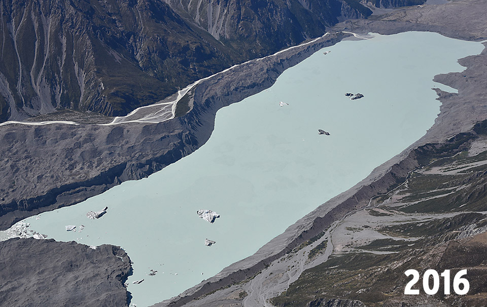 Glacier Tasman en 2016