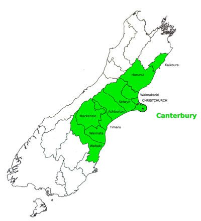 Canterbury regional council map