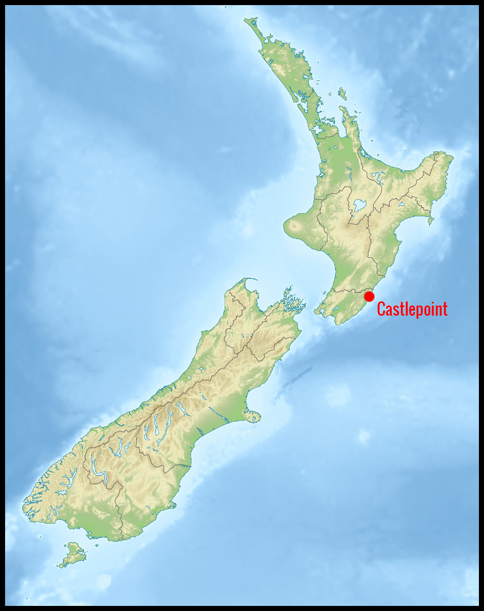 Carte de la position géographique de Castlepoint en Nouvelle-Zélande
