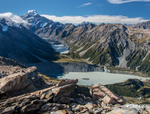 Randonnée de Mueller Hut : panorama sur les vallées glaciaires du parc national du mont Cook