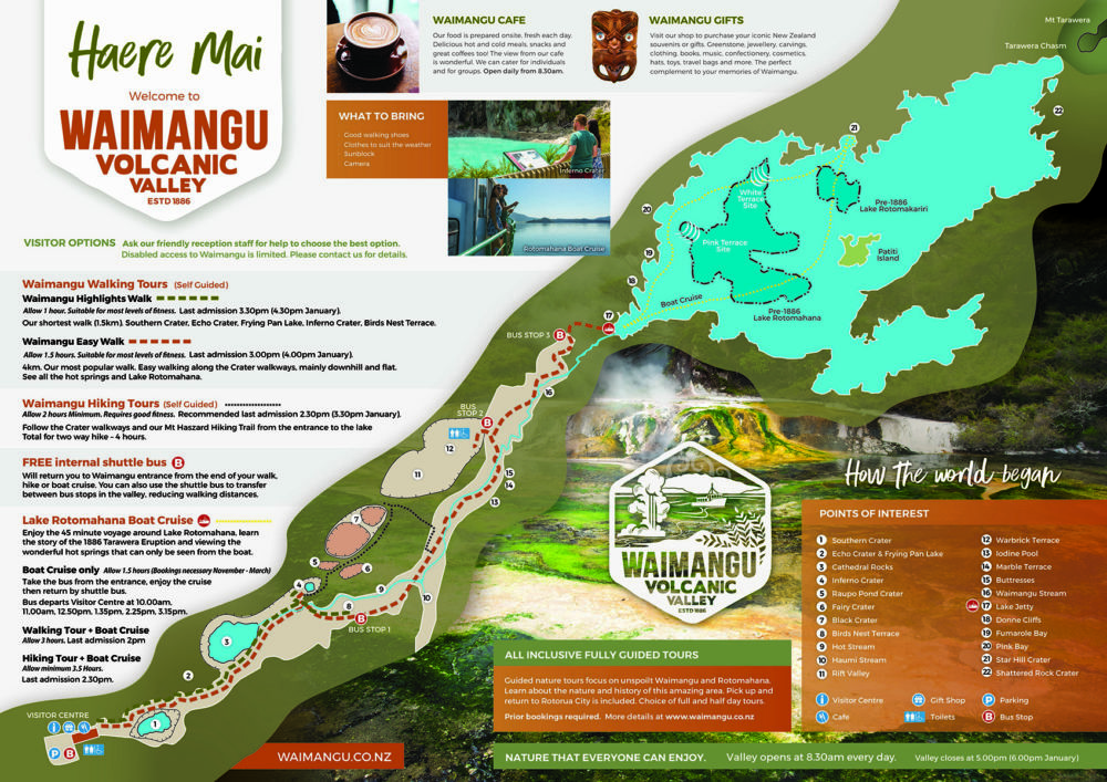 Carte de la Waimangu Volcanic Valley