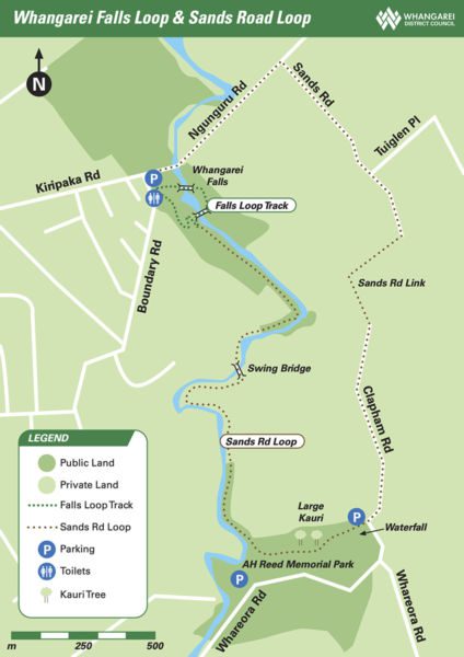 Carte des Whangarei falls